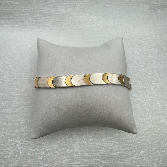 S925 Two Tones Chain Bracelet - Picture 3 of 4